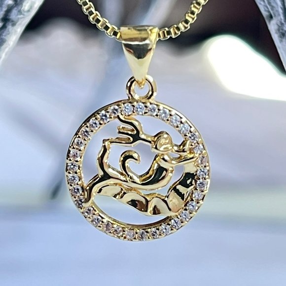 Gold Plated CAPRICORN Sing Zodiac Horoscope Pendant Necklace - Picture 11 of 11
